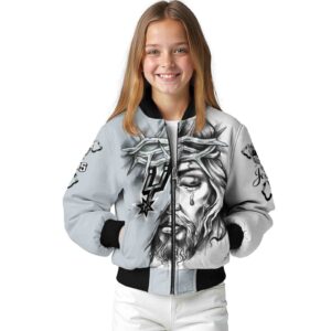 custom san antonio spurs jesus tears silver white jacket top rated
