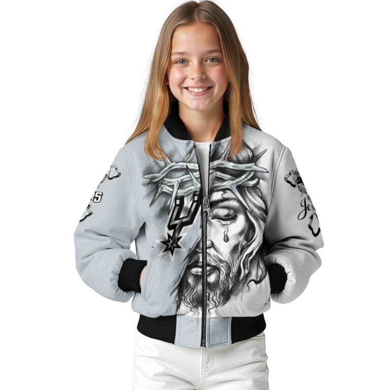 custom san antonio spurs jesus tears silver white jacket top rated