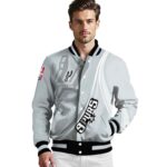 custom san antonio spurs wave patterns silver jacket best selling