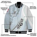 custom san antonio spurs wave patterns silver jacket best selling