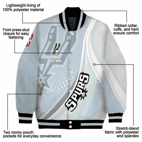 custom san antonio spurs wave patterns silver jacket new arrival