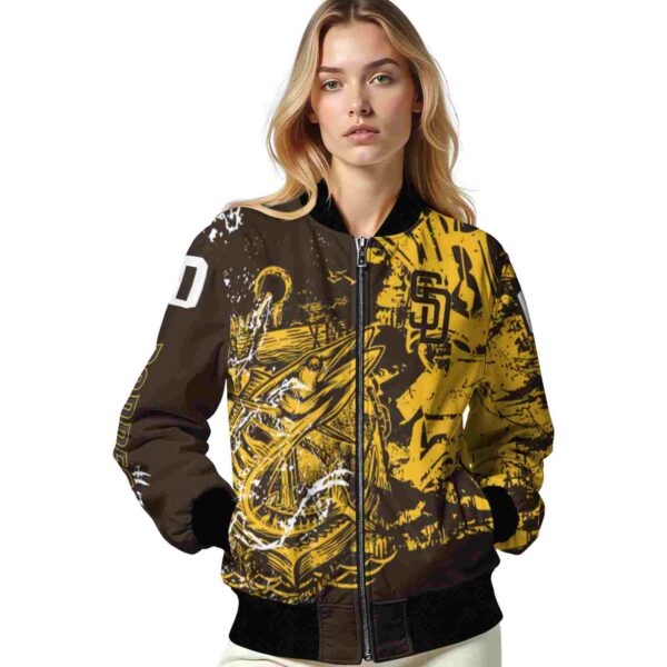 custom san diego padres fishing art brown jacket latest model