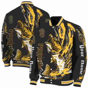 custom san diego padres fishing passion brown white jacket fashion forward