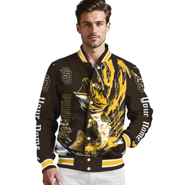 custom san diego padres fishing passion brown white jacket high quality