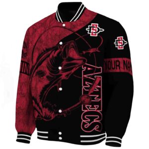custom san diego state aztecs fishing rod black jacket best selling