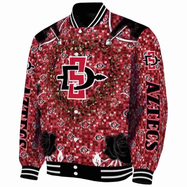 custom san diego state aztecs heart explosion red jacket best selling