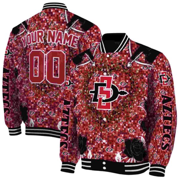 custom san diego state aztecs heart explosion red jacket fashion forward