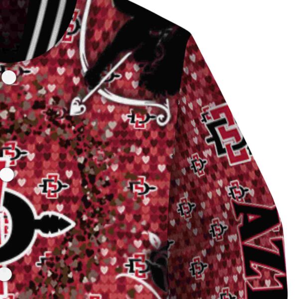 custom san diego state aztecs heart explosion red jacket premium grade