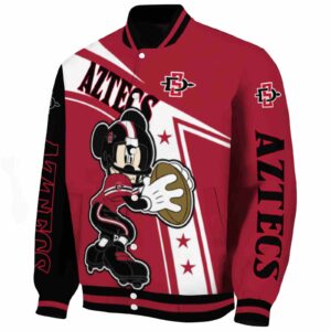 custom san diego state aztecs mickey football red white jacket best selling