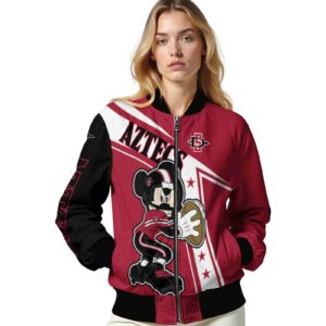 custom san diego state aztecs mickey football red white jacket latest model