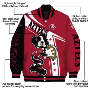 custom san diego state aztecs mickey football red white jacket new arrival