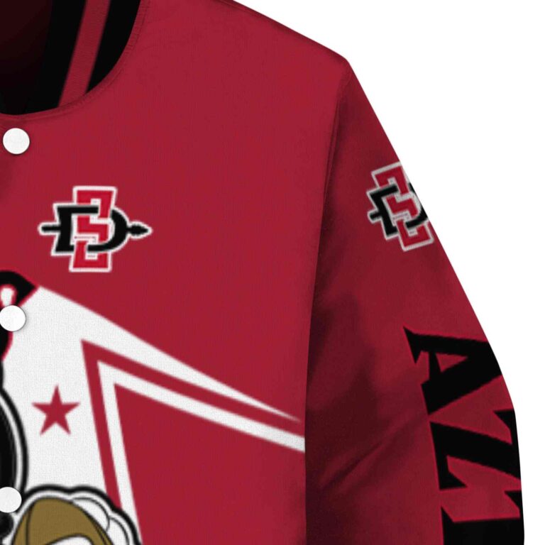 custom san diego state aztecs mickey football red white jacket premium grade