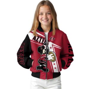 custom san diego state aztecs mickey football red white jacket top rated