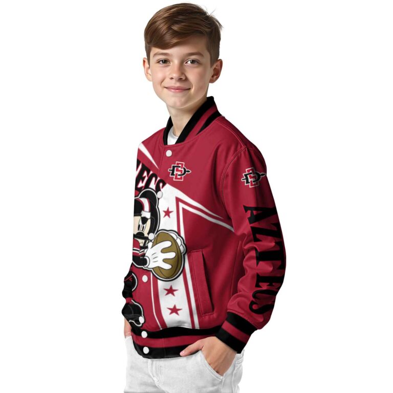 custom san diego state aztecs mickey football red white jacket trendy