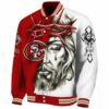 custom san francisco 49ers jesus tears red white jacket best selling