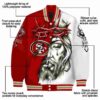 custom san francisco 49ers jesus tears red white jacket new arrival