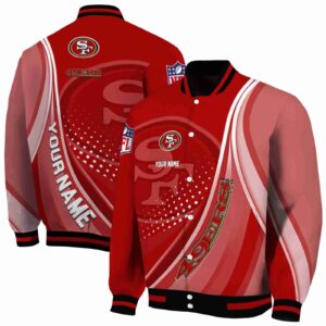 custom san francisco 49ers wave patterns red jacket fashion forward