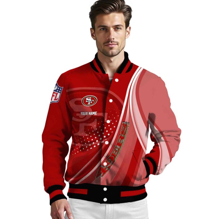 custom san francisco 49ers wave patterns red jacket high quality