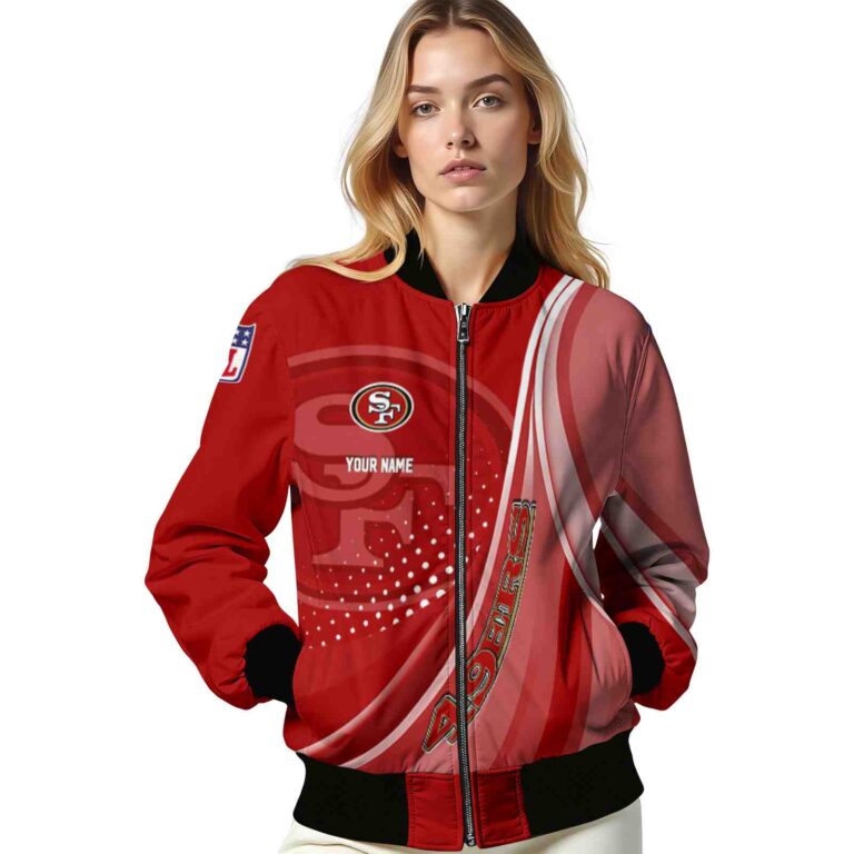 custom san francisco 49ers wave patterns red jacket latest model