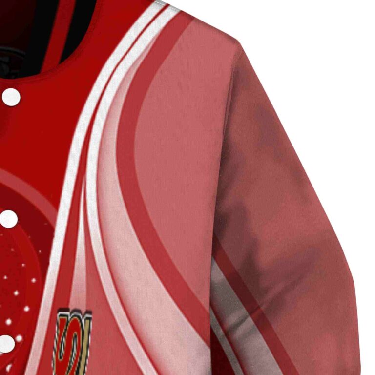 custom san francisco 49ers wave patterns red jacket premium grade