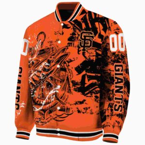 custom san francisco giants fishing art orange jacket best selling