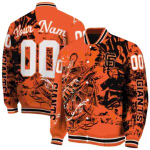custom san francisco giants fishing art orange jacket fashion forward