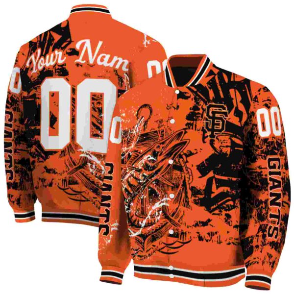custom san francisco giants fishing art orange jacket fashion forward