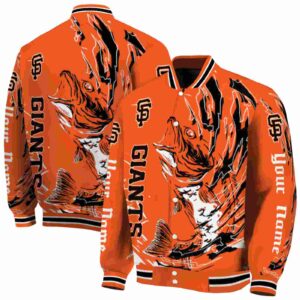 custom san francisco giants fishing passion orange white jacket fashion forward