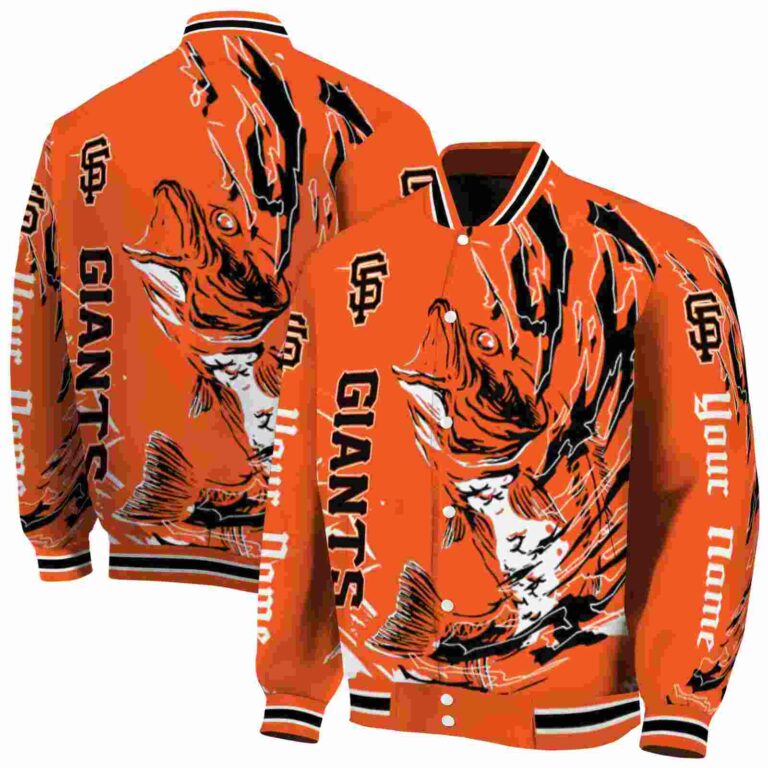 custom san francisco giants fishing passion orange white jacket fashion forward