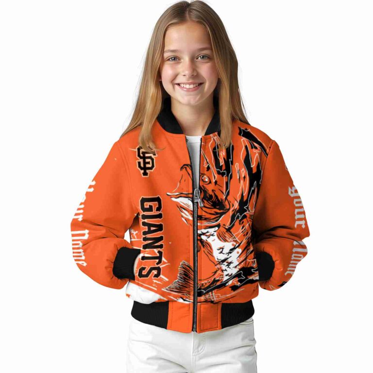 custom san francisco giants fishing passion orange white jacket top rated