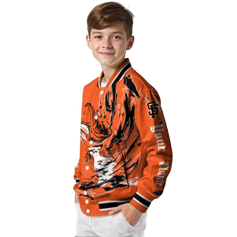 custom san francisco giants fishing passion orange white jacket trendy