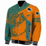custom san jose sharks fishing rod orange jacket best selling