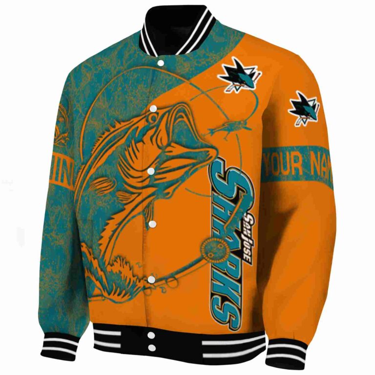 custom san jose sharks fishing rod orange jacket best selling