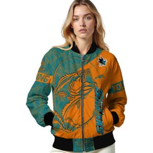 custom san jose sharks fishing rod orange jacket latest model