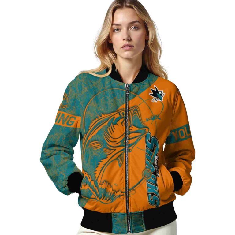 custom san jose sharks fishing rod orange jacket latest model