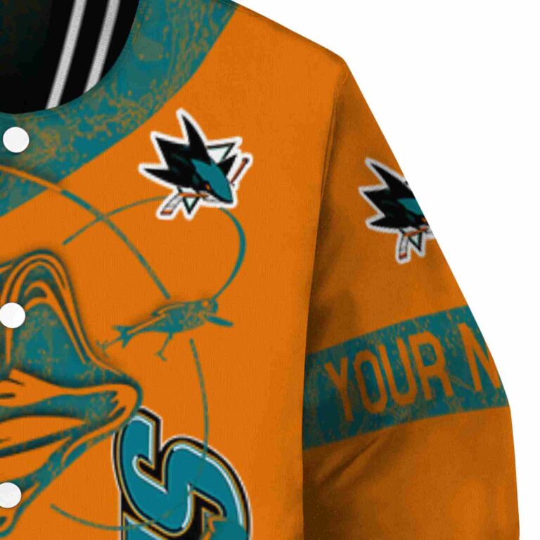 custom san jose sharks fishing rod orange jacket premium grade