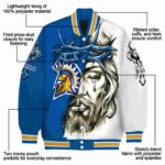 custom san jose state spartans jesus tears blue white jacket best selling