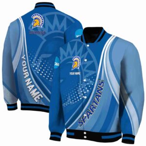 custom san jose state spartans wave patterns blue jacket fashion forward