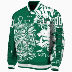 custom saskatchewan roughriders fishing art green jacket best selling
