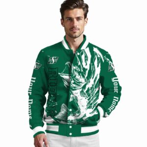custom saskatchewan roughriders fishing passion green white jacket high quality