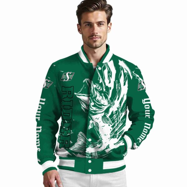 custom saskatchewan roughriders fishing passion green white jacket high quality