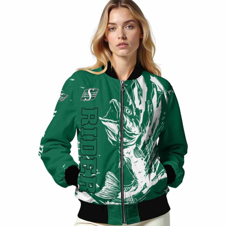 custom saskatchewan roughriders fishing passion green white jacket latest model