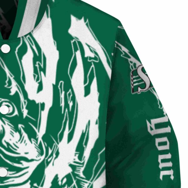 custom saskatchewan roughriders fishing passion green white jacket premium grade