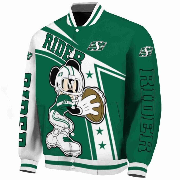 custom saskatchewan roughriders mickey football green white jacket best selling