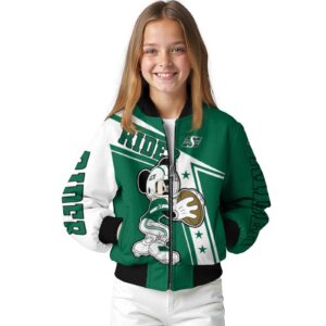 custom saskatchewan roughriders mickey football green white jacket top rated