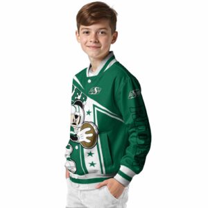 custom saskatchewan roughriders mickey football green white jacket trendy