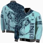 custom seattle kraken fishing rod teal jacket best selling