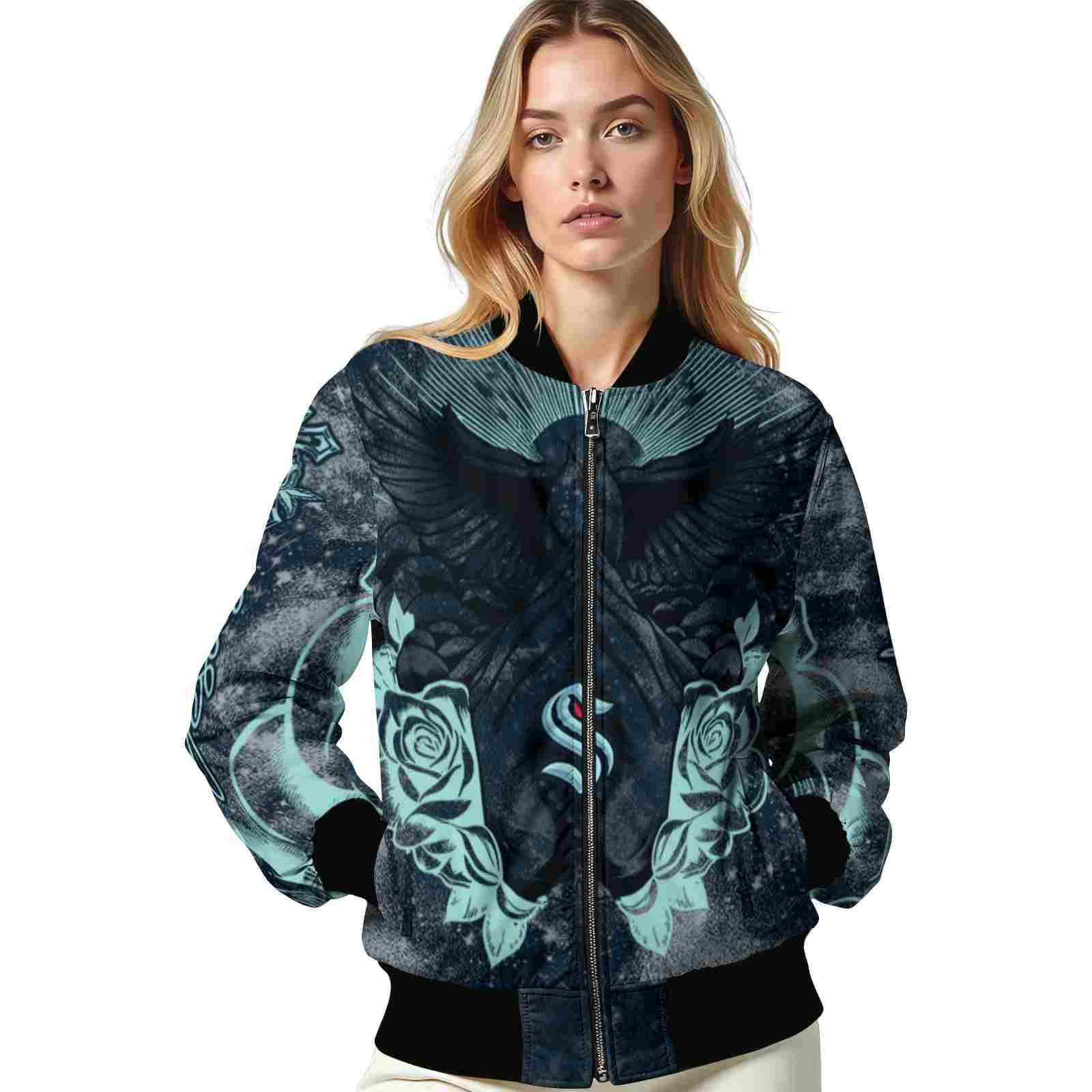 custom seattle kraken praying hands blue jacket latest model custom seattle kraken praying hands blue jacket latest model