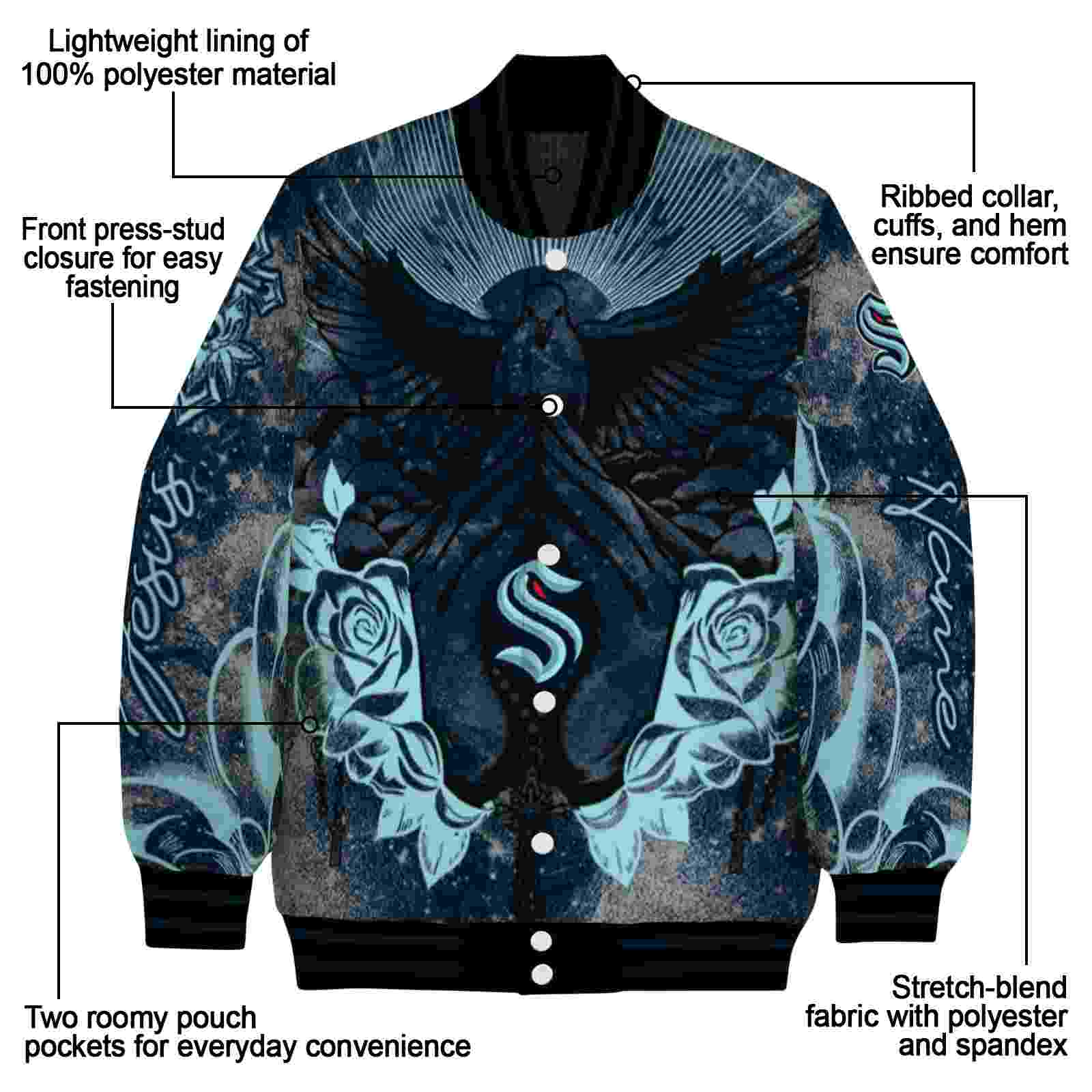 custom seattle kraken praying hands blue jacket new arrival custom seattle kraken praying hands blue jacket new arrival