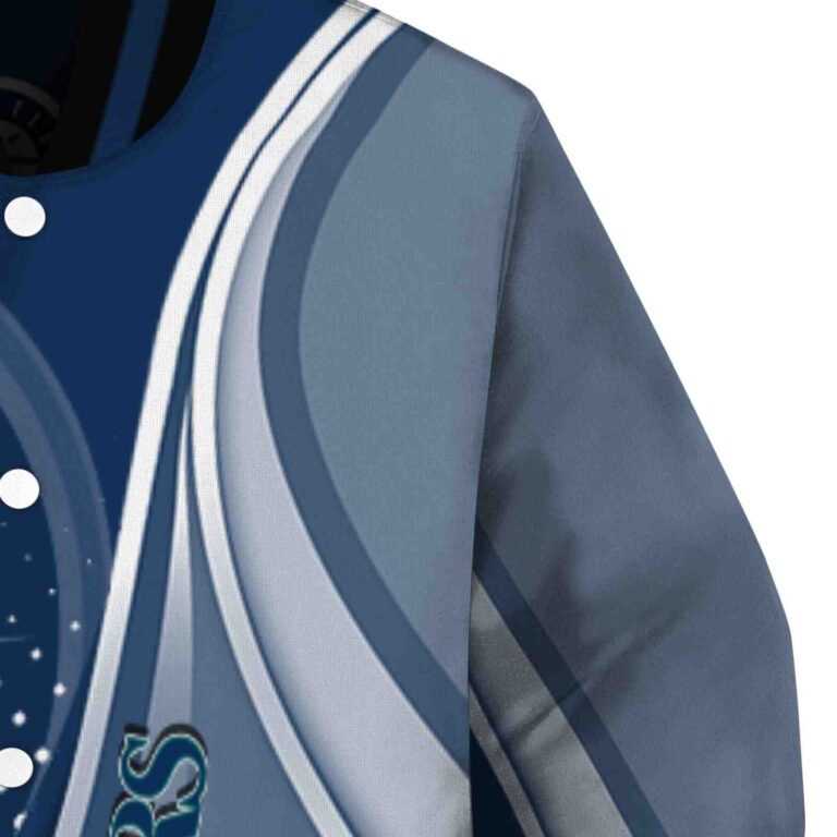 custom seattle mariners wave patterns navy blue jacket premium grade